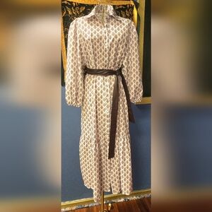 Elegant Brown Patterned Boho Dress NWOT